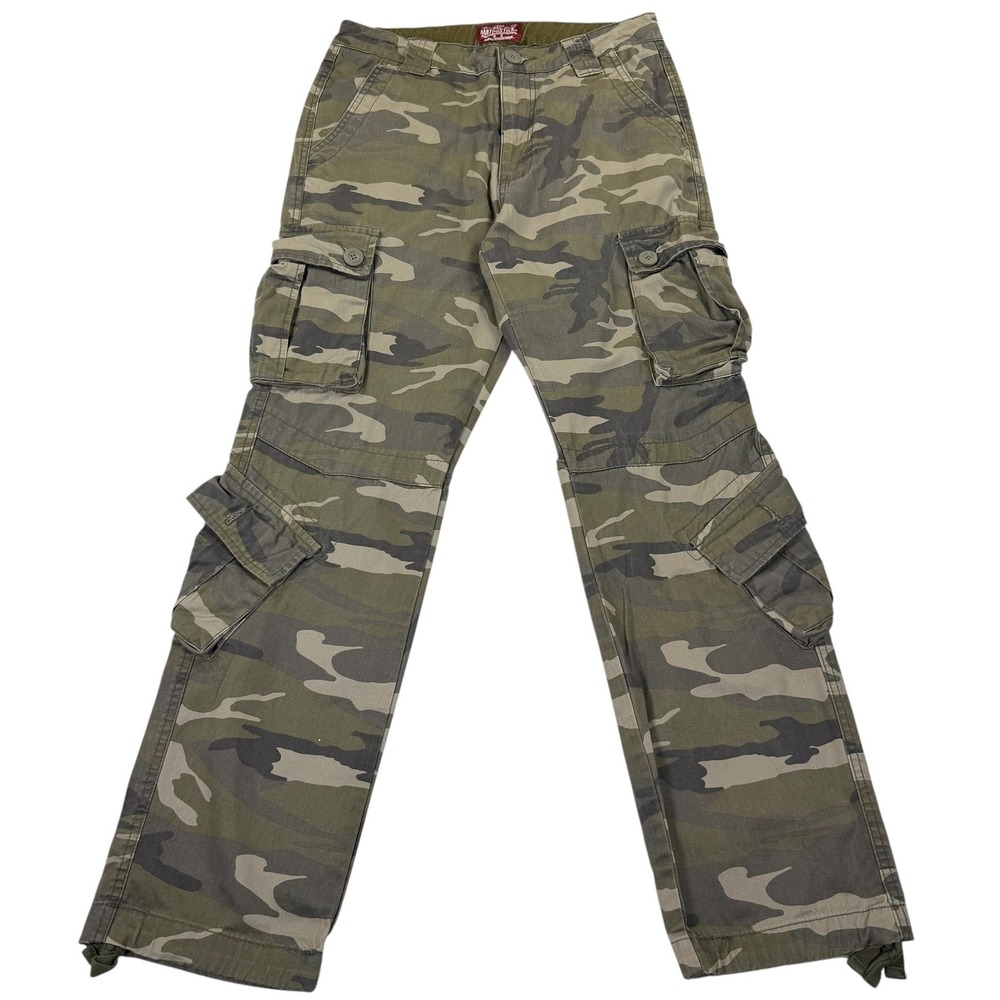 Matchstick Cargo Pants Mens 30 Green Camo Excellent Cotton Utility Trousers